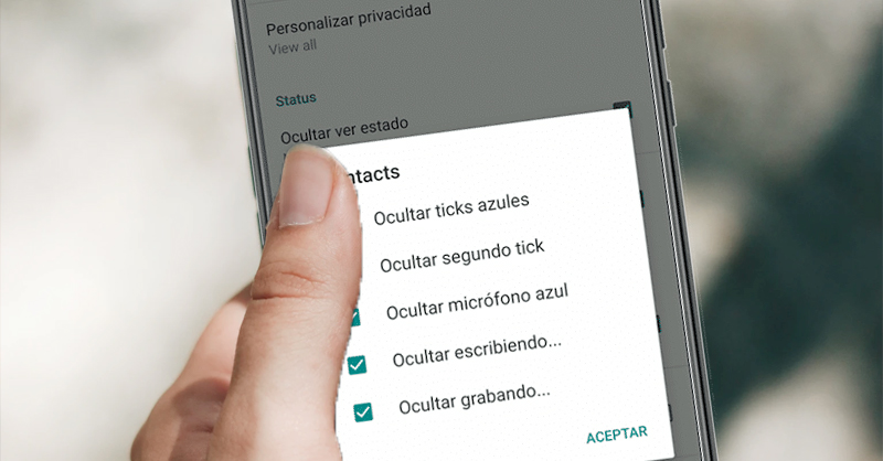 Opciones de privacidad de GB WhatsApp