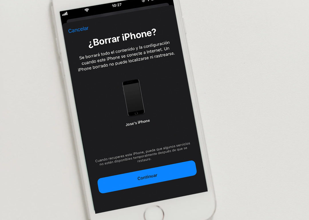 Cómo borrar todo de un iPhone