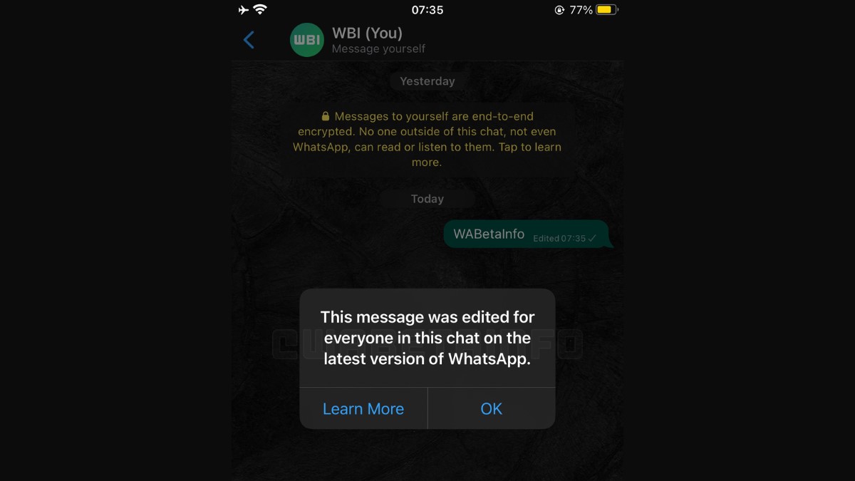 Edición de mensajes WhatsApp